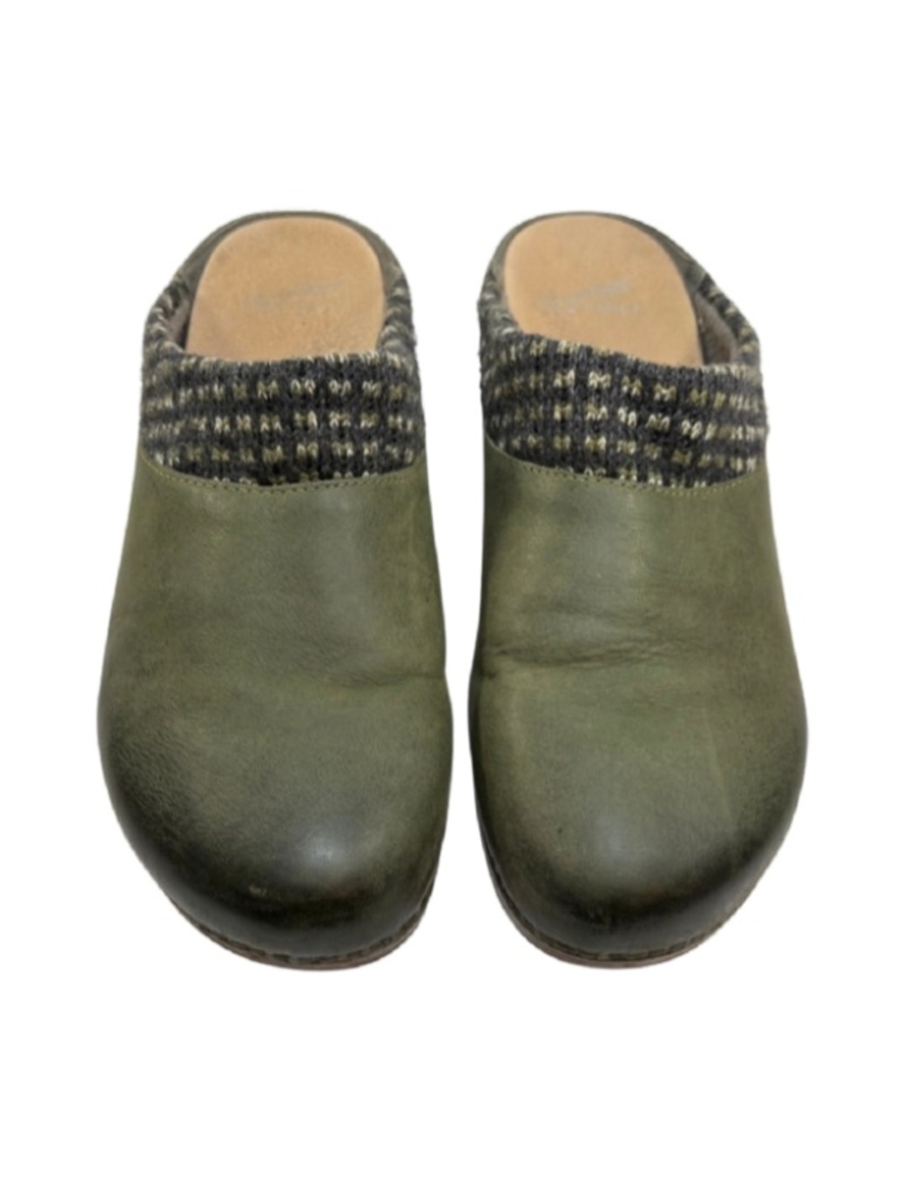 Dansko Olive Green Leather Clogs | 40